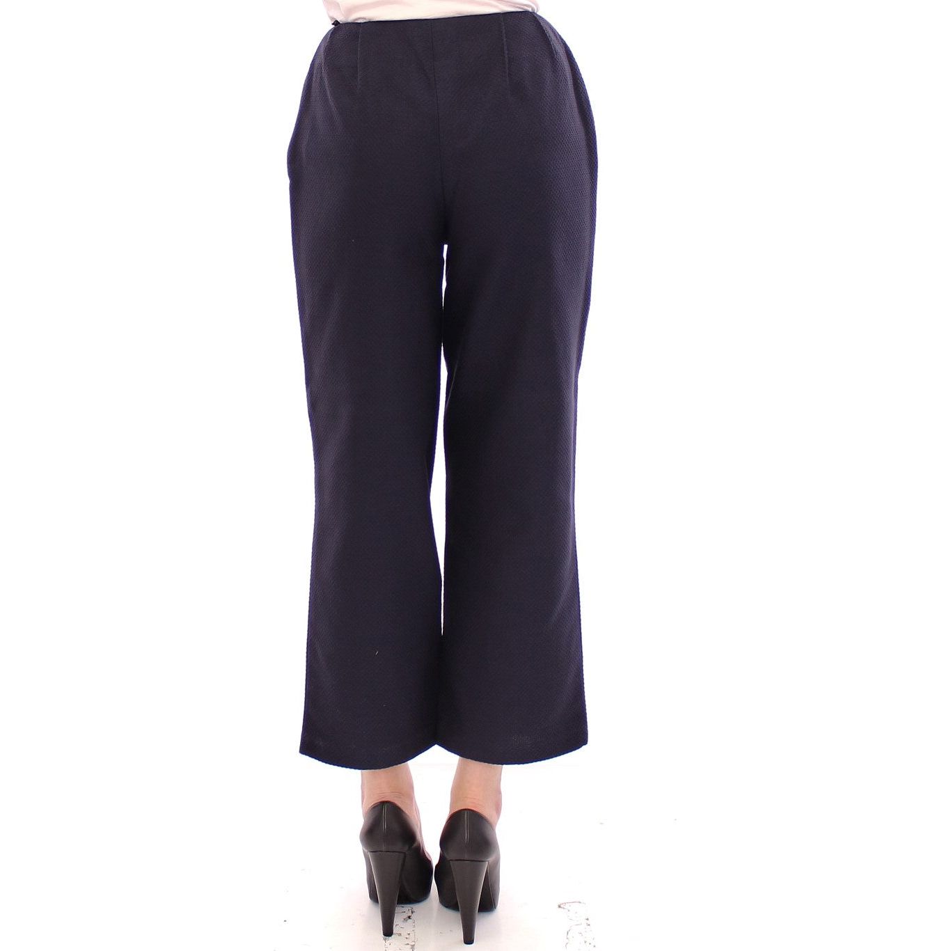 Chic Cropped Blue Pants - Exquisite Craftsmanship