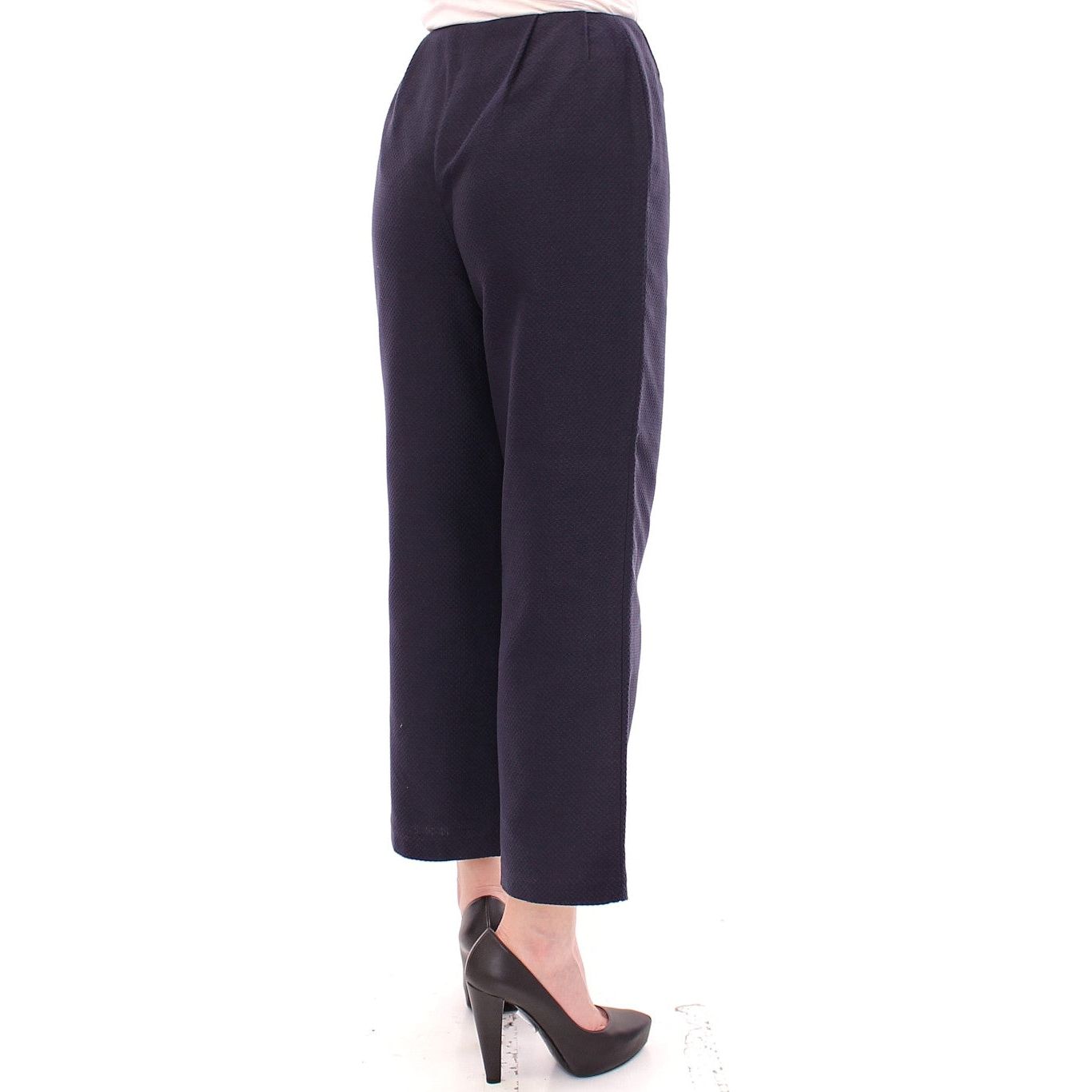 Chic Cropped Blue Pants - Exquisite Craftsmanship