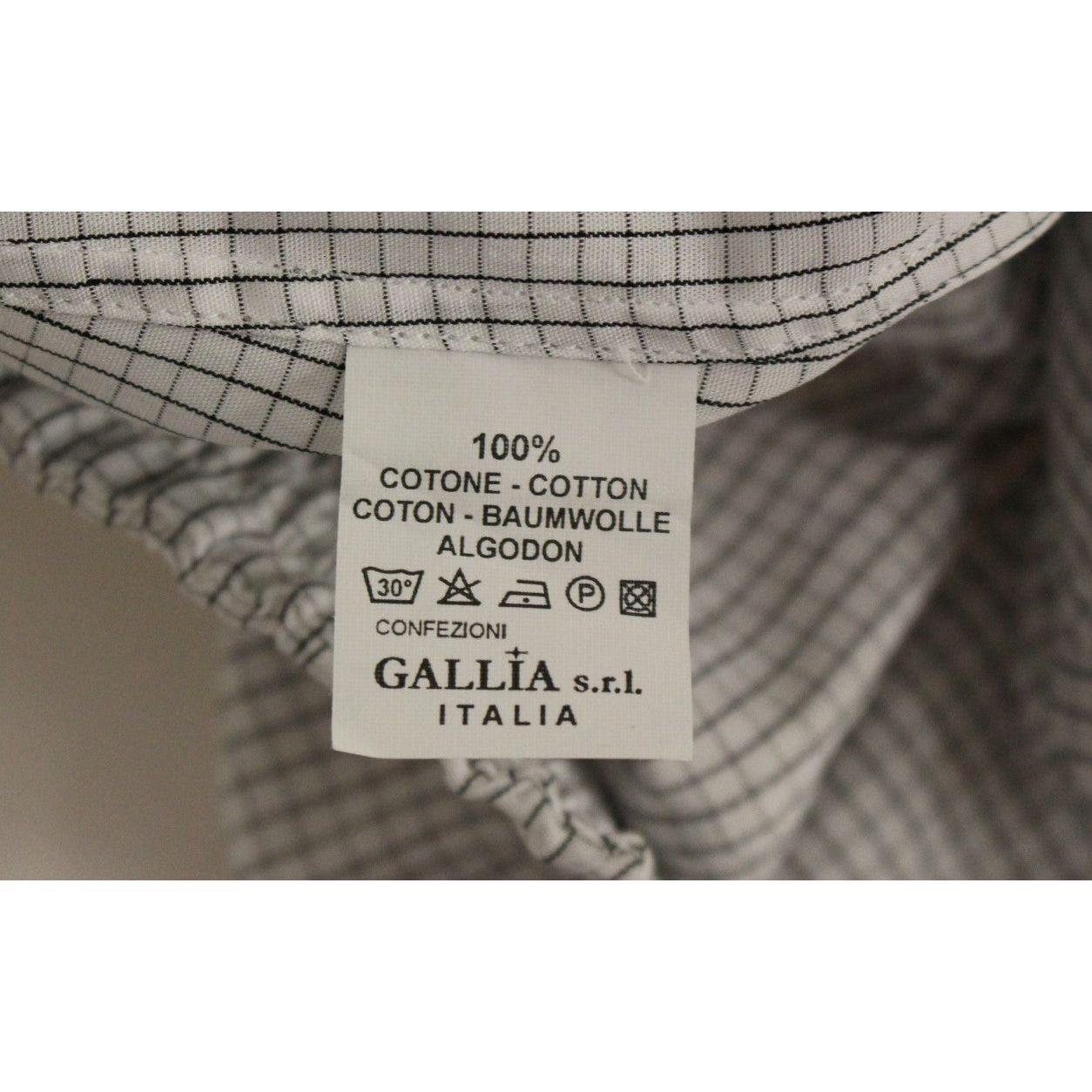 Andrea Incontri White Checkered Stretch Cotton Shorts