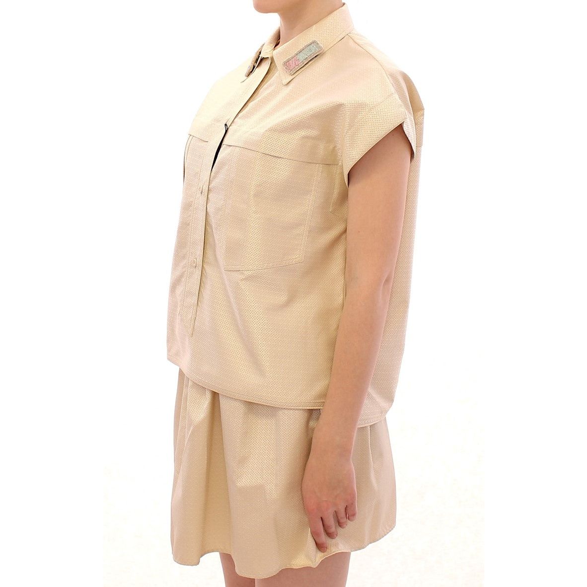 Andrea Incontri Elegant Beige Blouse Tank Top beige-sleeveless-blouse-top