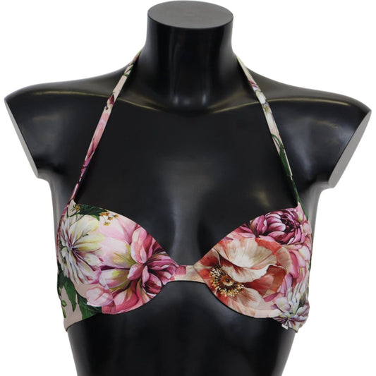 Floral Elegance Elastic Bikini Top