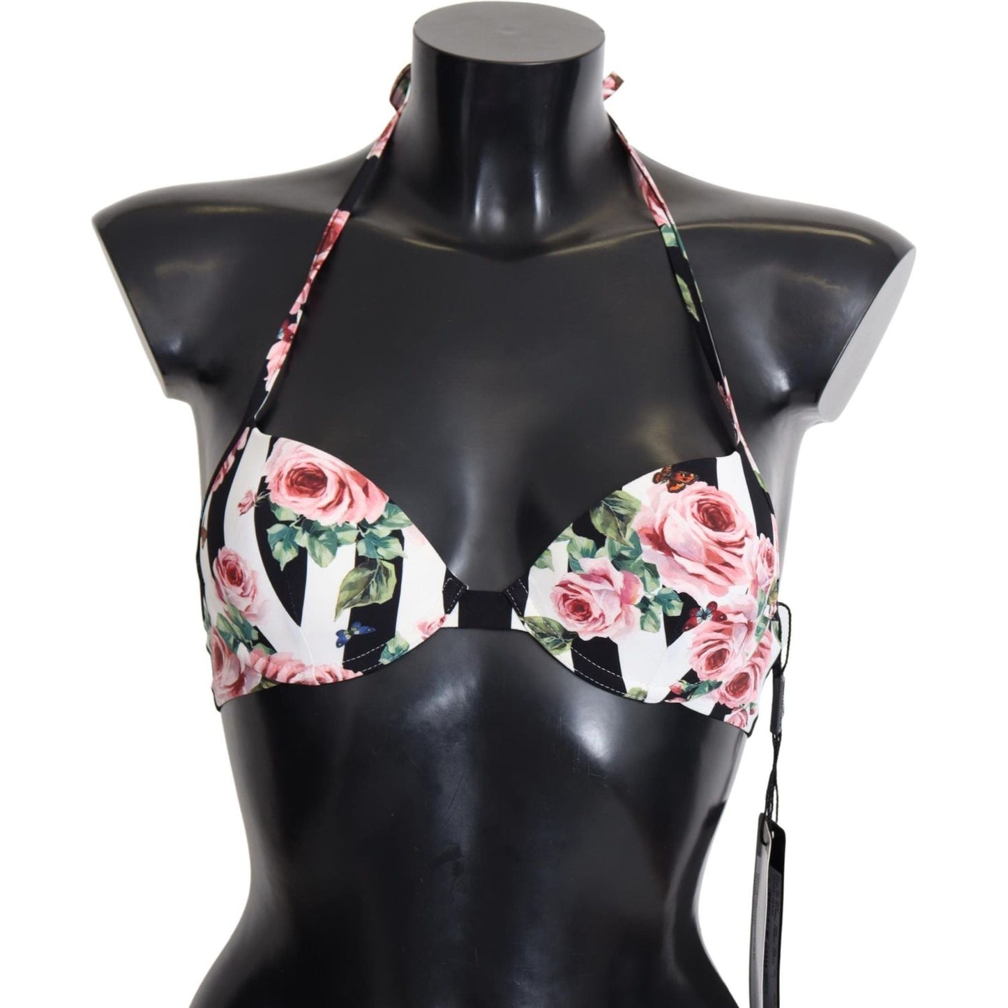 Chic Rose Print Bikini Top for Elegant Beach Days