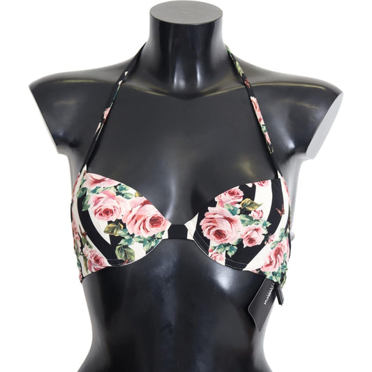 Elegant Rose Print Bikini Top