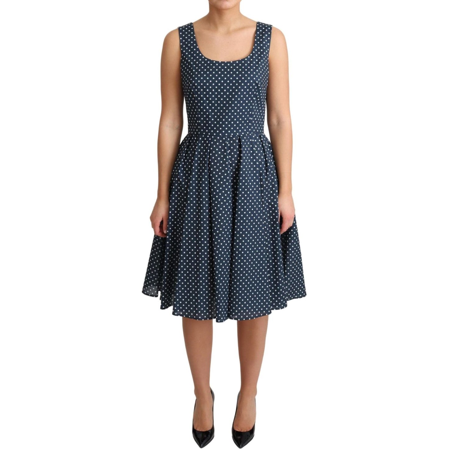 Polka Dot Sleeveless A-Line Dress