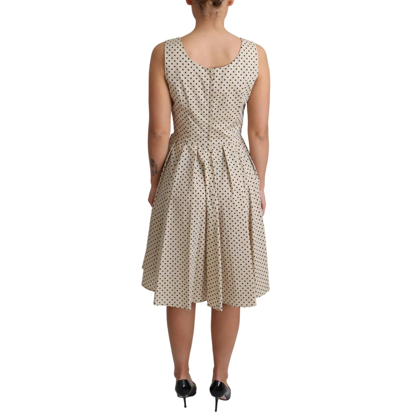 Elegant Polka Dot Sleeveless A-Line Dress