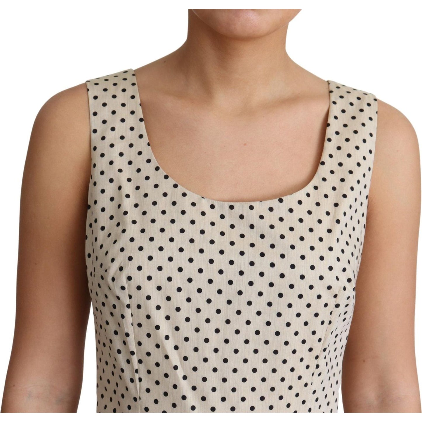 Elegant Polka Dot Sleeveless A-Line Dress