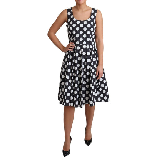 Polka Dot Sleeveless A-Line Dress