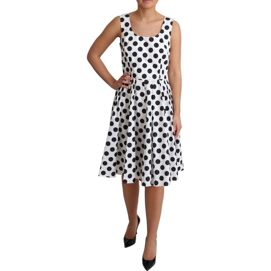 Elegant Polka Dot Sleeveless A-Line Dress