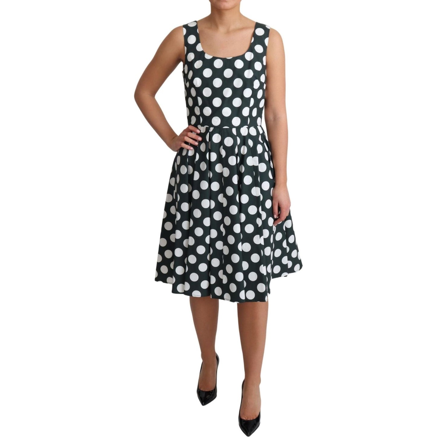 Chic Polka Dot A-line Sleeveless Dress