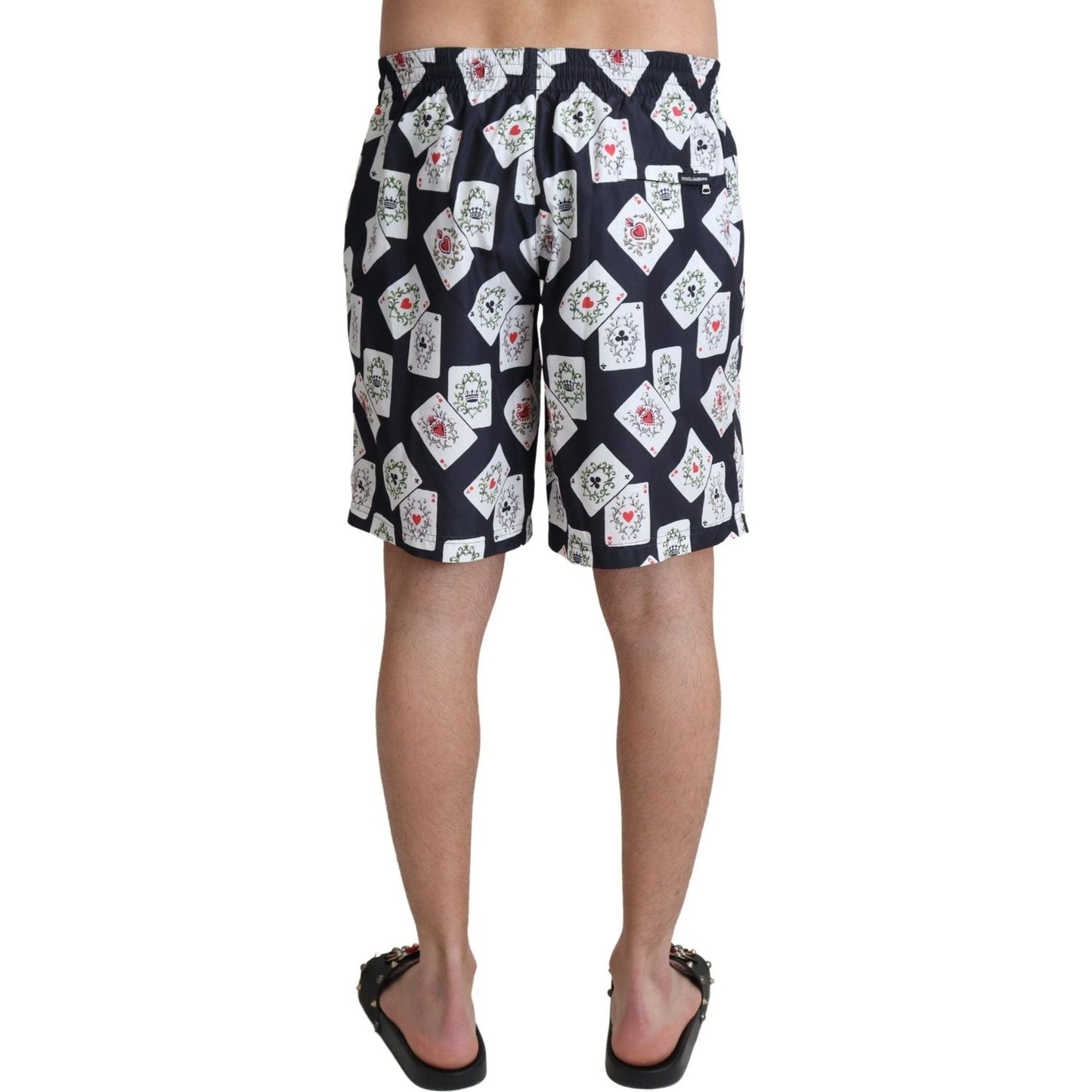 Multicolor Card Deck Printed Swim Trunks