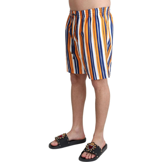 Multicolor Striped Swim Shorts Trunks