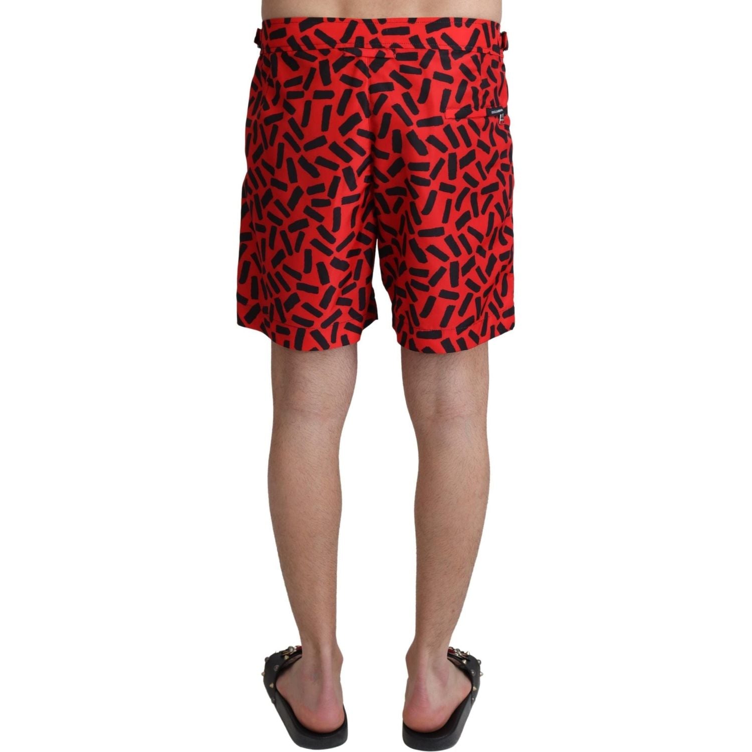 Dolce & Gabbana Red Patterned Beachwear Shorts Swimwear