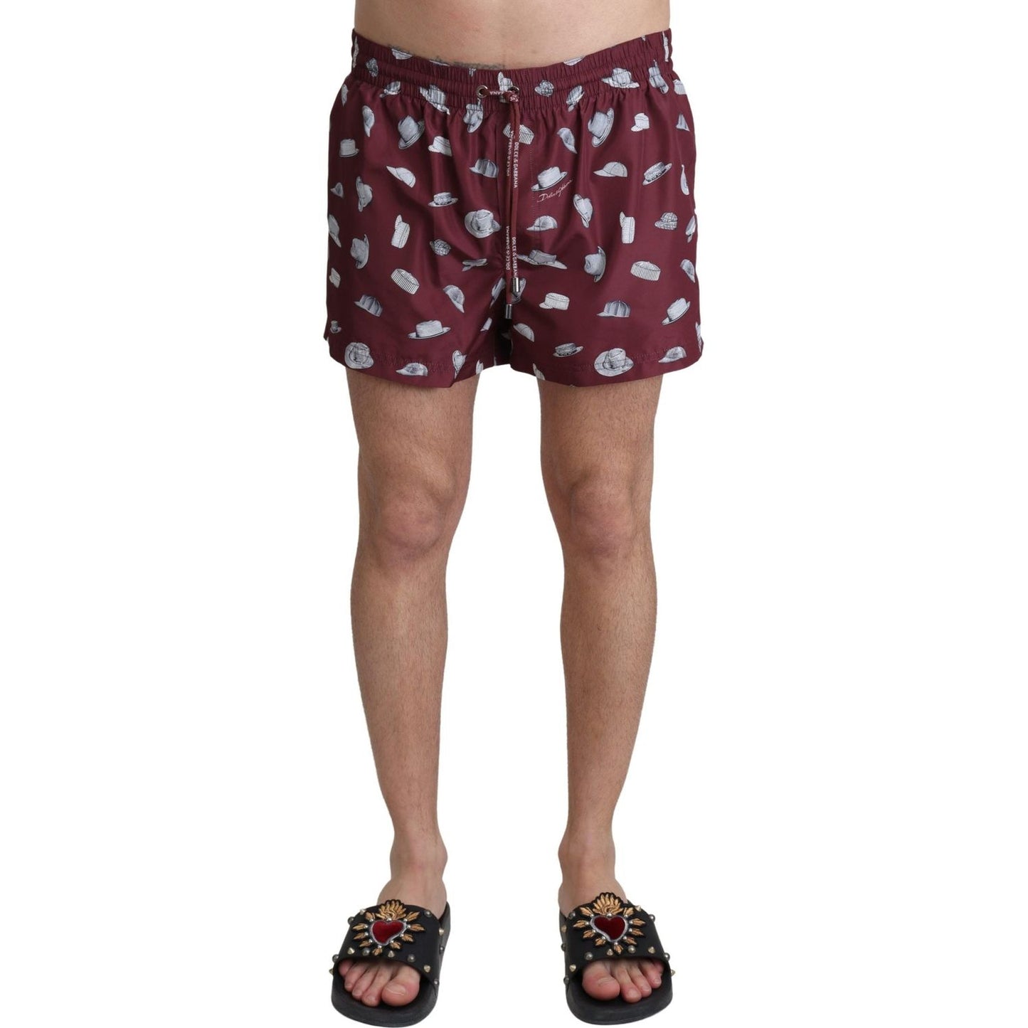 Maroon Elegance Men's Swimming Trunks