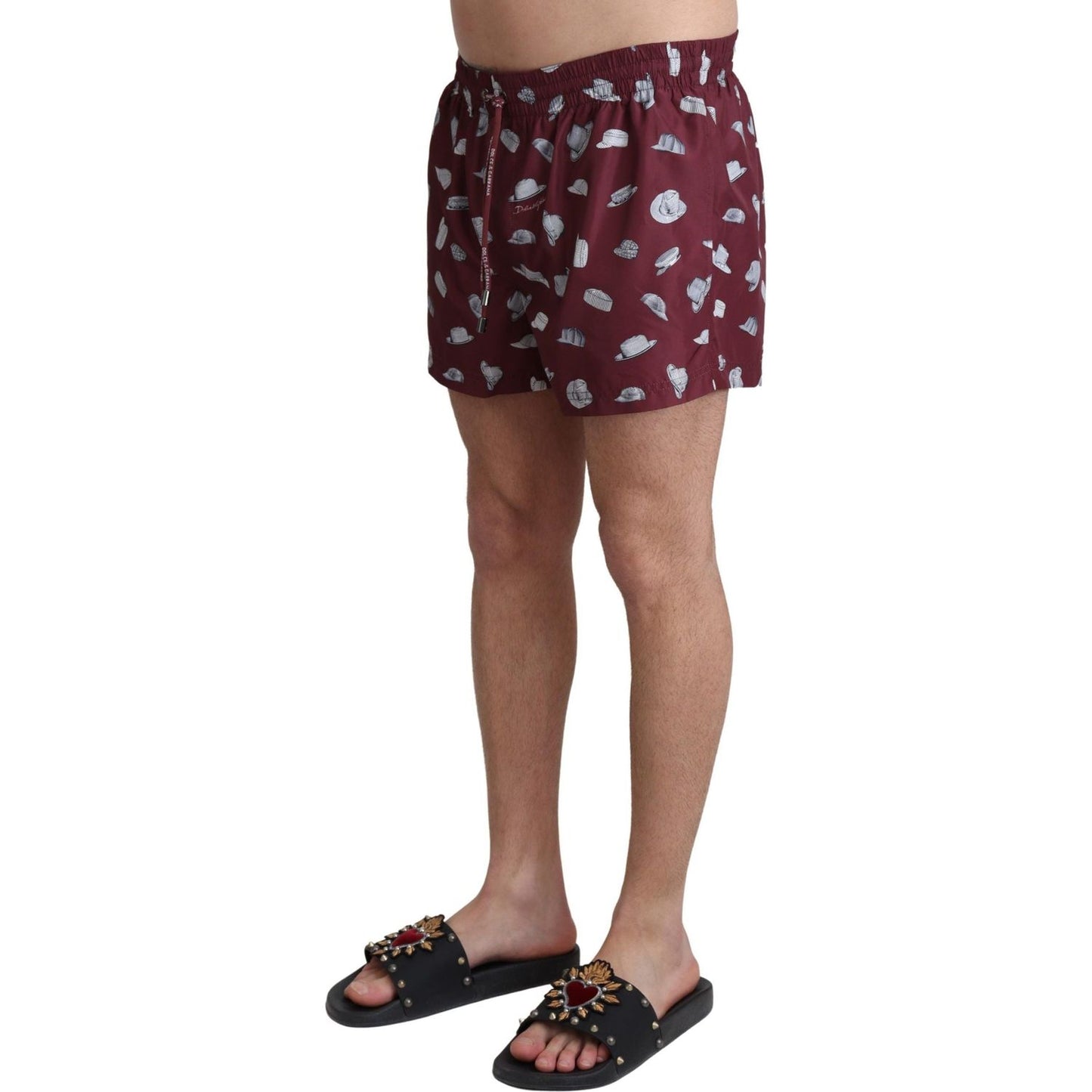 Maroon Elegance Men's Swimming Trunks