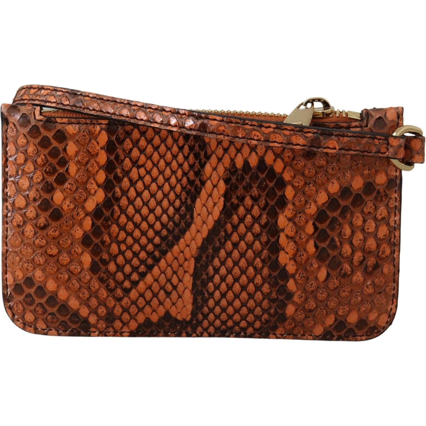 Elegant Python Patterned Leather Wristlet