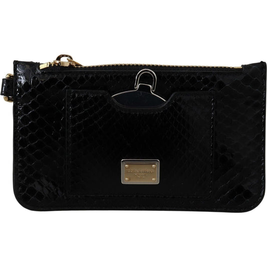 Elegant Python Pattern Leather Wristlet Wallet