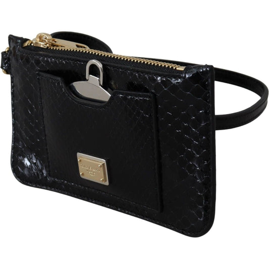 Elegant Python Pattern Leather Wristlet Wallet