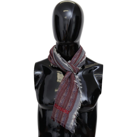 Chic Multicolor Wool Blend Designer Scarf