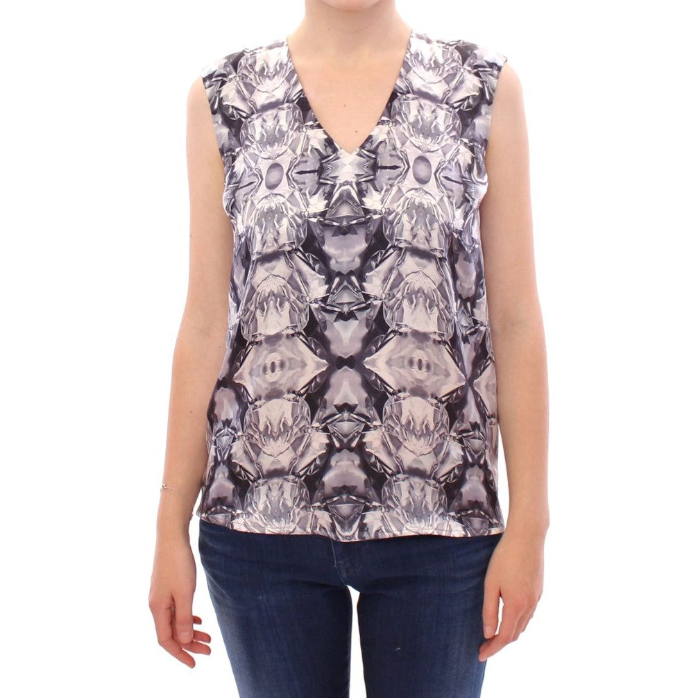 Exquisite Silk Sleeveless Blouse in Multicolor