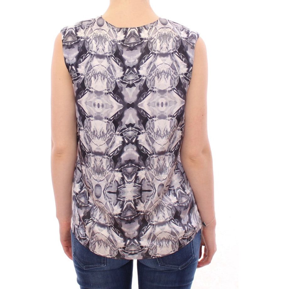 Exquisite Silk Sleeveless Blouse in Multicolor