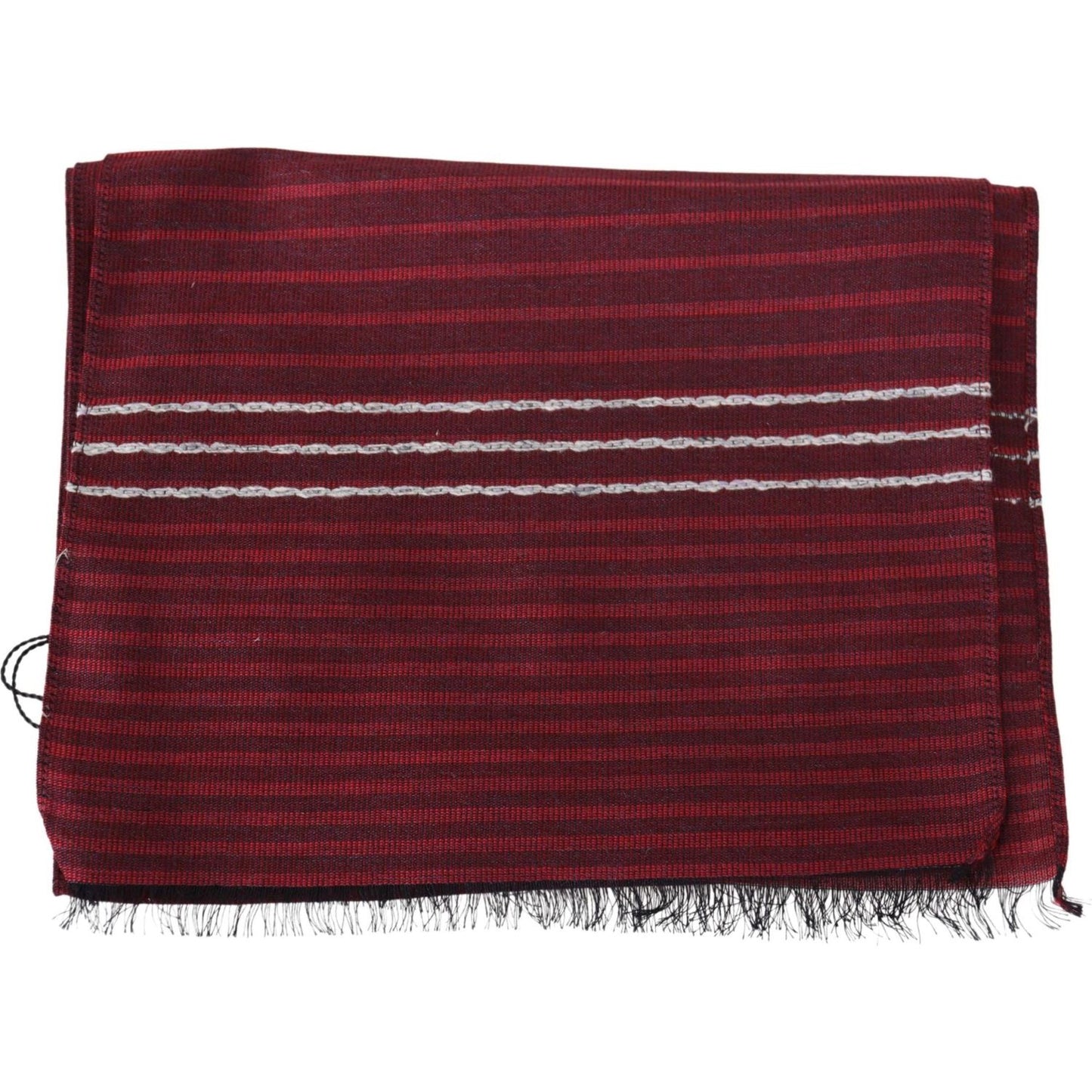 Chic Wool Silk Blend Striped Scarf