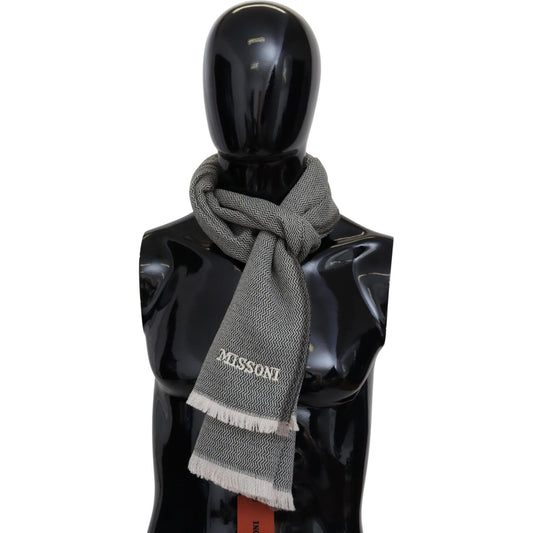 Missoni Plush Zigzag Cashmere Scarf in Gray Missoni