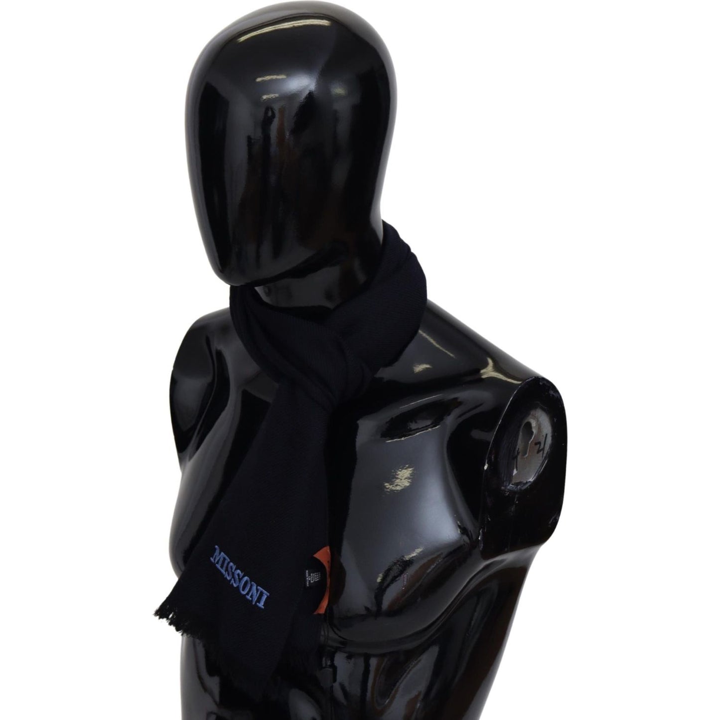 Missoni Black 100% Wool Knit Unisex Neck Wrap Shawl Scarf