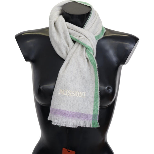 Missoni Elegant Cashmere Patterned Scarf Missoni