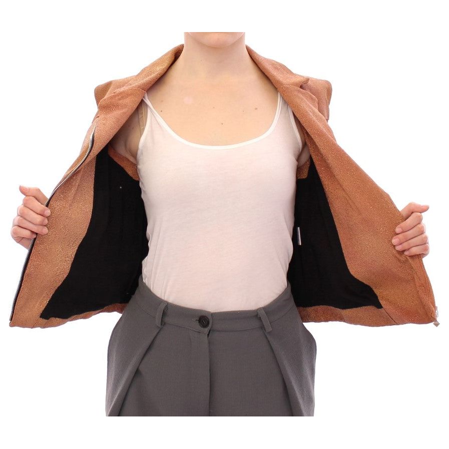 La Maison du Couturier Sleeveless Leather Couture Vest in Rich Brown Coats & Jackets brown-leather-jacket-vest