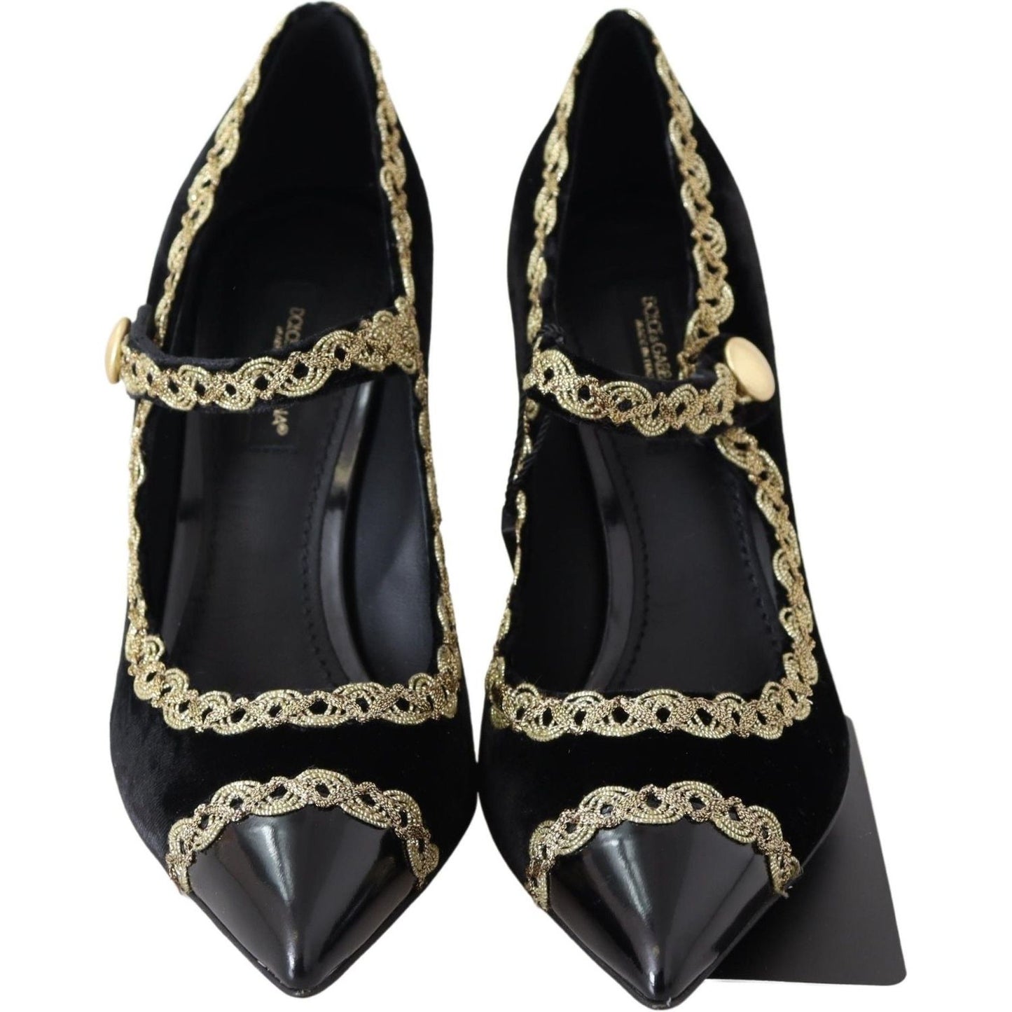 Elegant Velvet Patent Embroidered Pumps