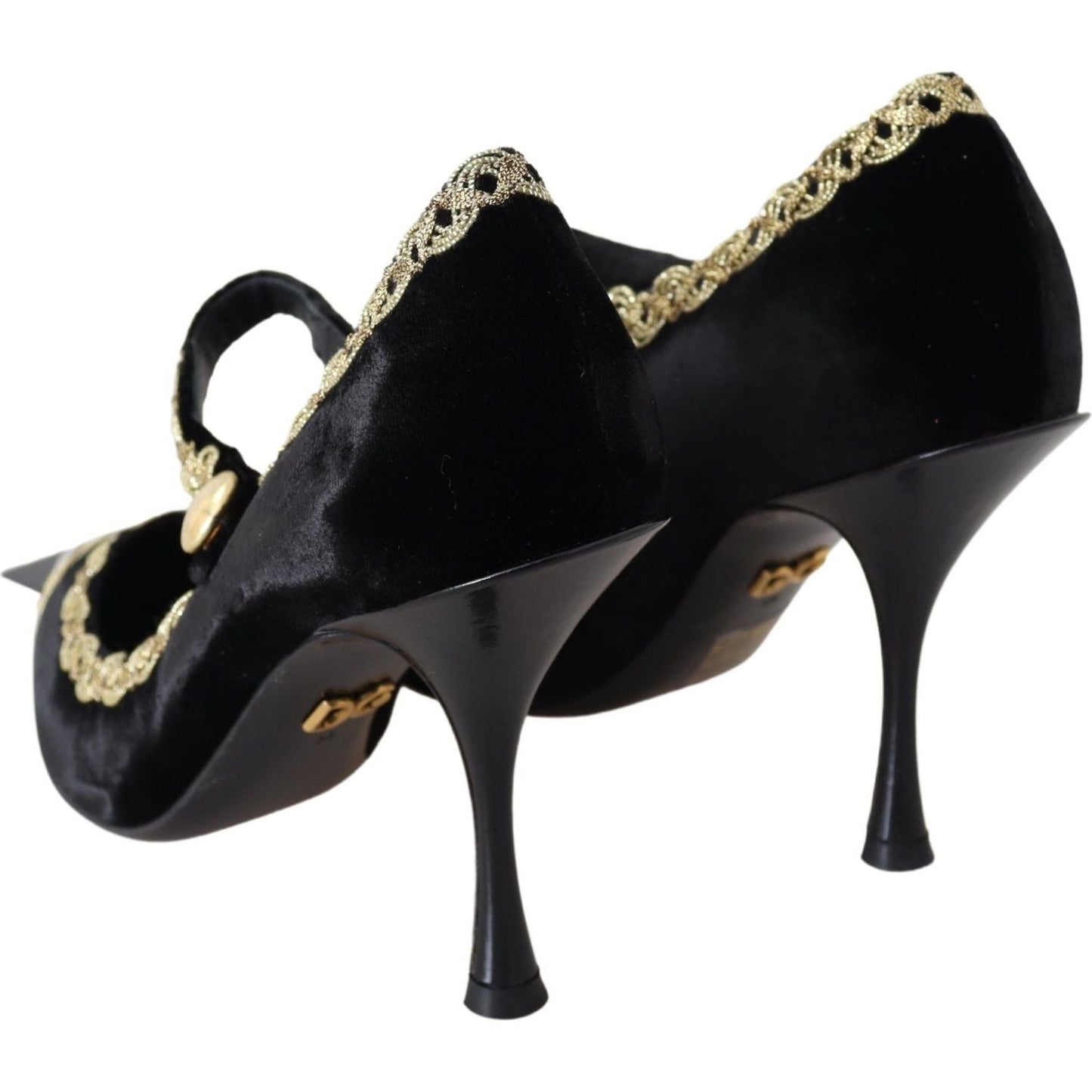 Elegant Velvet Patent Embroidered Pumps