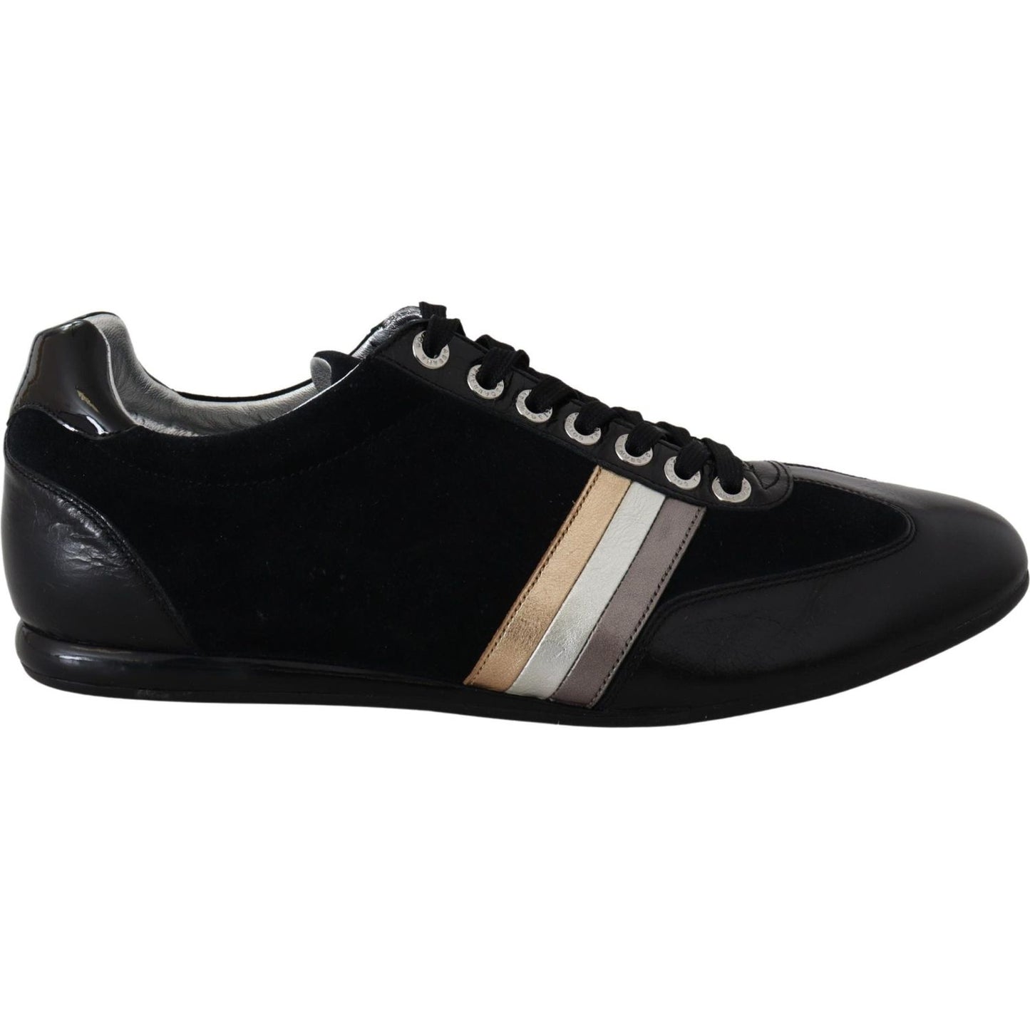 Elegant Black Leather Sport Sneakers