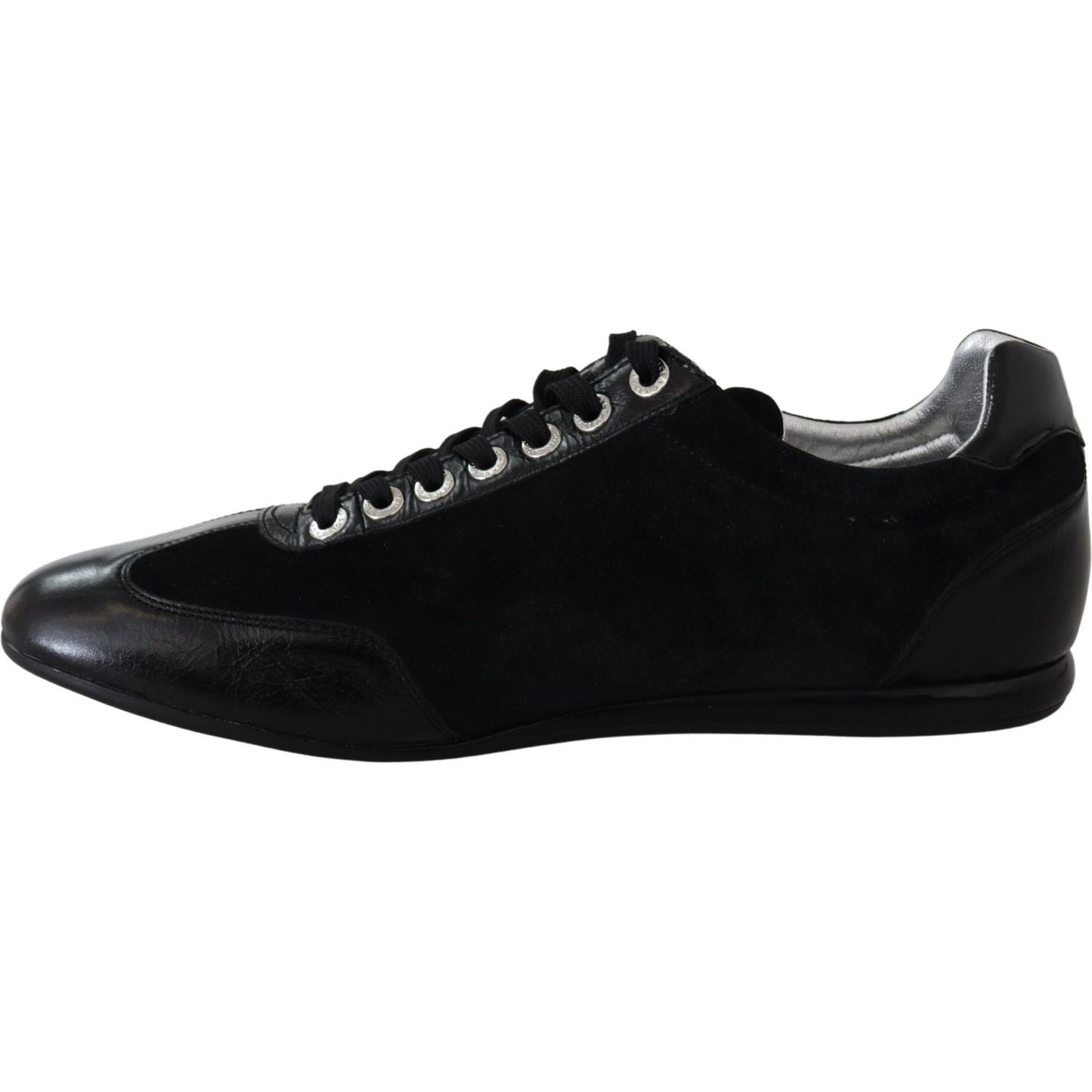 Elegant Black Leather Sport Sneakers