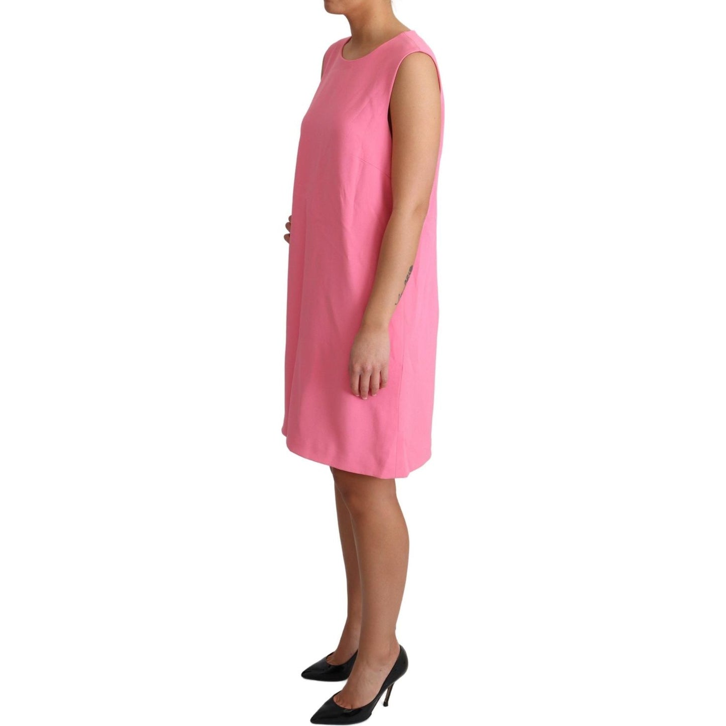 Elegant Pink Shift Knee Length Dress