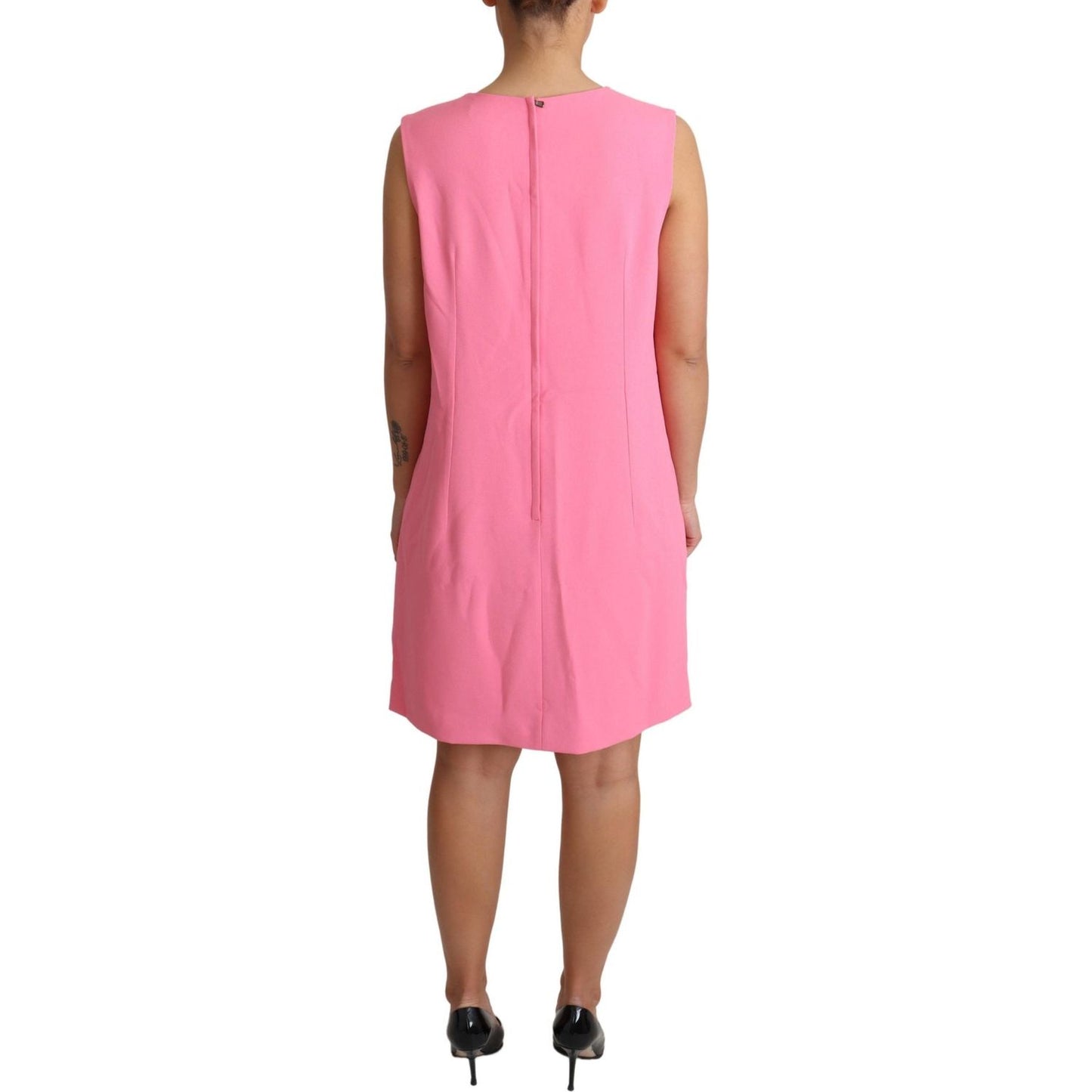 Elegant Pink Shift Knee Length Dress