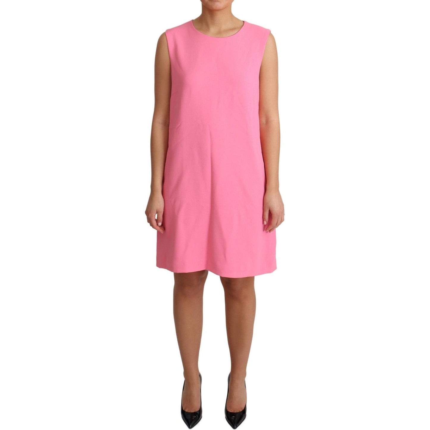 Elegant Pink Shift Knee Length Dress