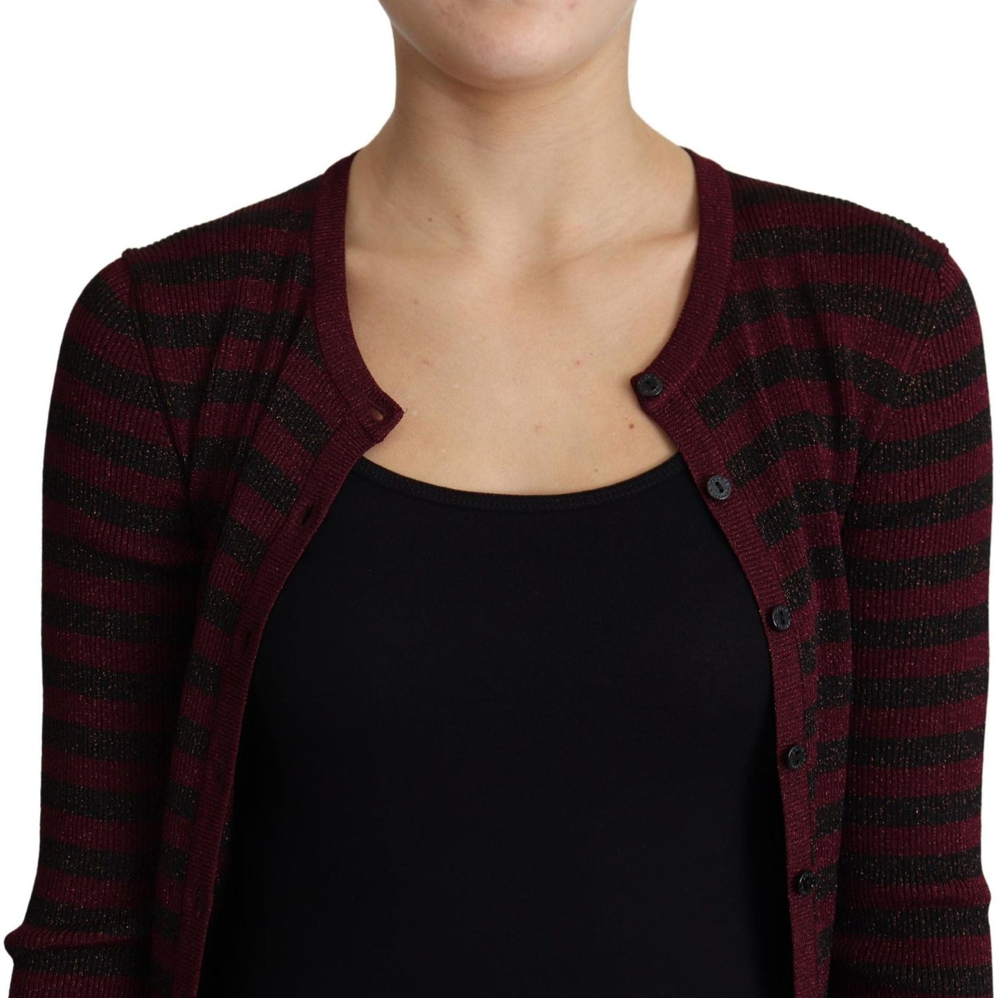 Elegant Striped Viscose Cardigan