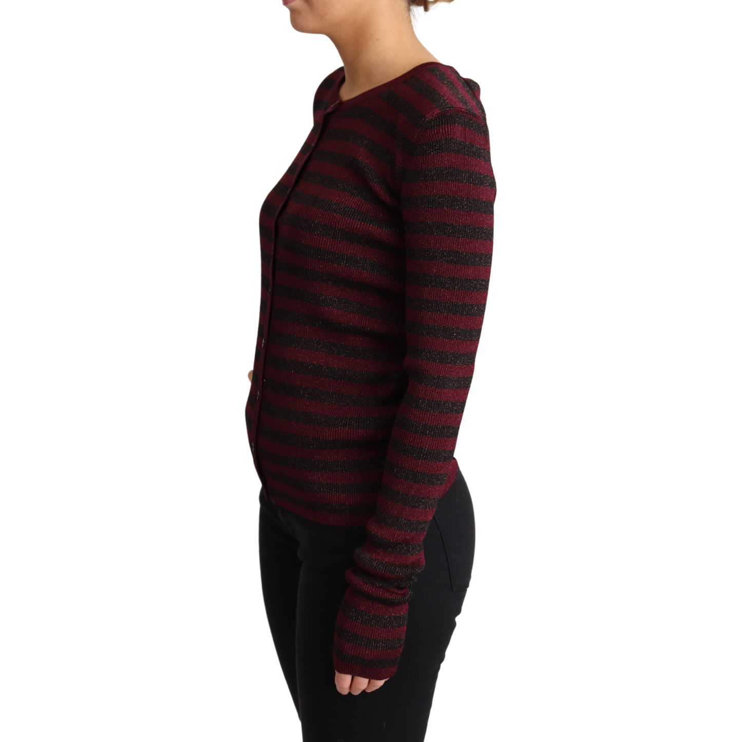 Elegant Striped Viscose Cardigan