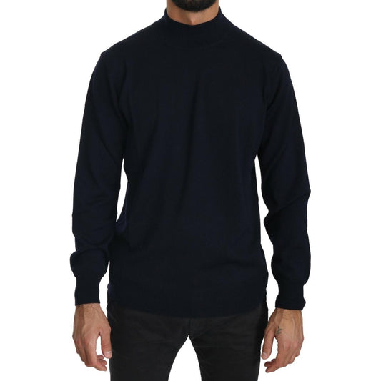 Elegant Dark Blue Pullover Sweater