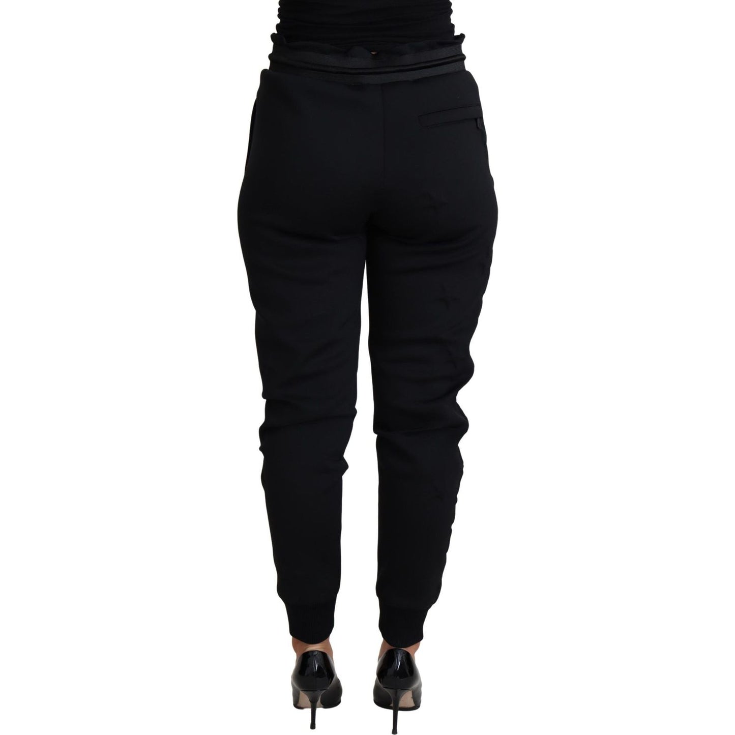 Elegant Black Jogger Trousers with Iconic Logo