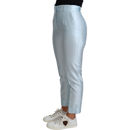 Elegant High-Waisted Silk Trousers