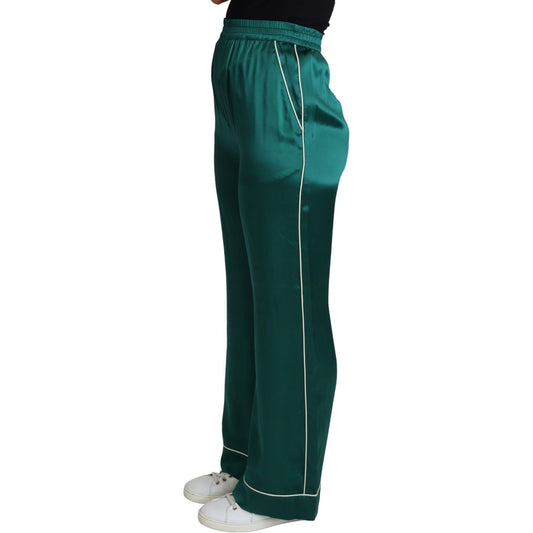 Exquisite Silk Pajama Trousers in Lush Green