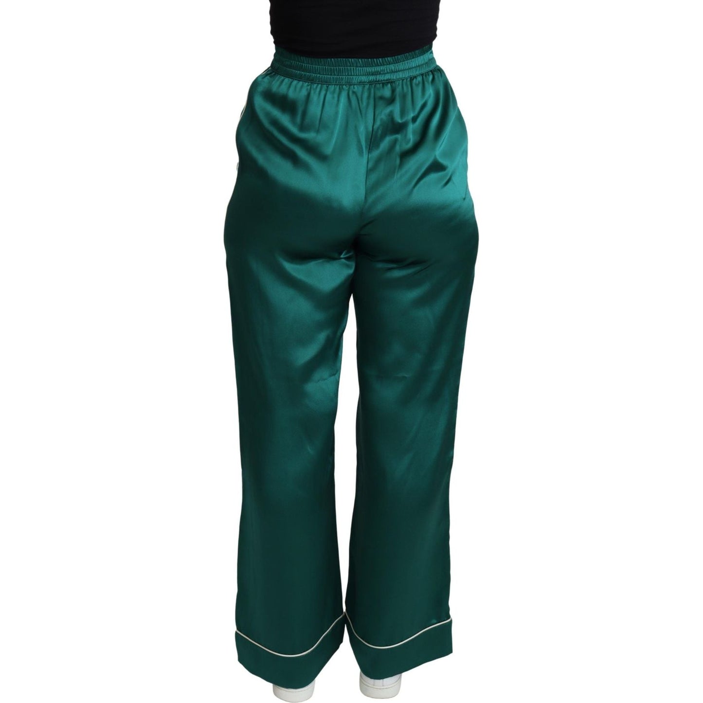 Exquisite Silk Pajama Trousers in Lush Green