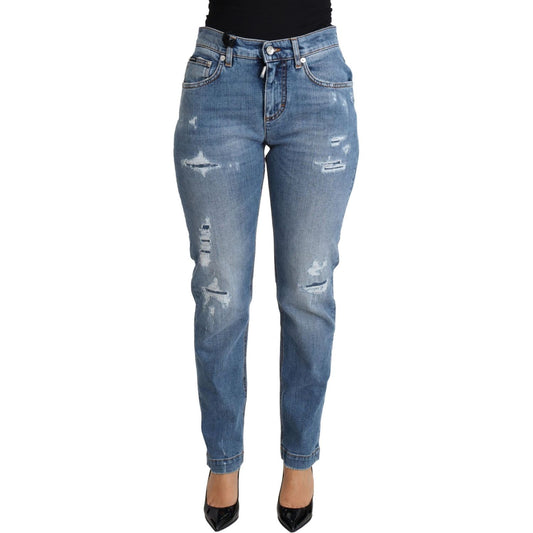 Chic High-Waisted Tattered Skinny Jeans