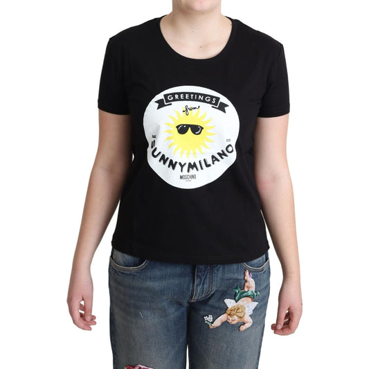 Chic Moschino Cotton Tee with Milano Print