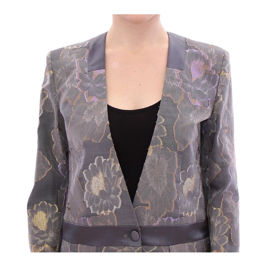 Roberto Fragata Chic Silk Floral One-Button Blazer Blazer Jacket multicolor-silk-floral-cotton-blazer