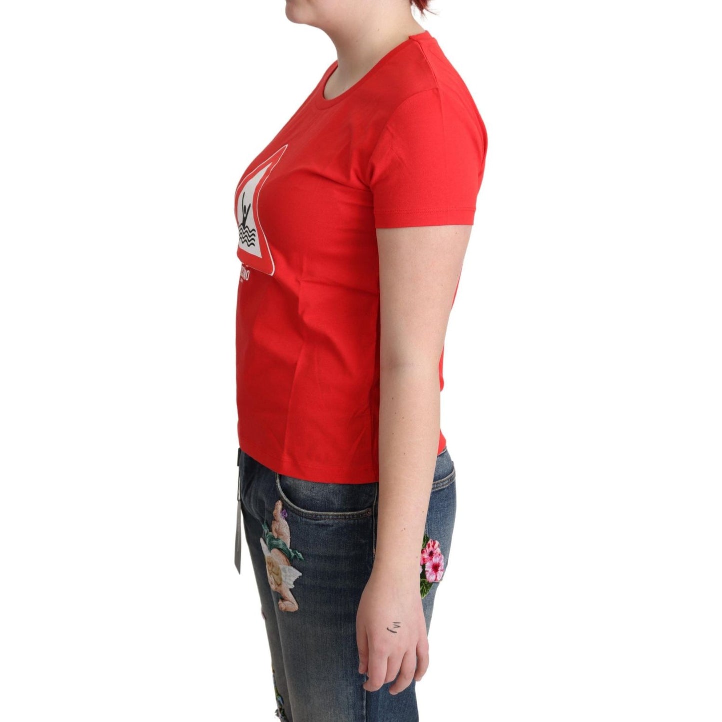 Chic Red Graphic Cotton Tee