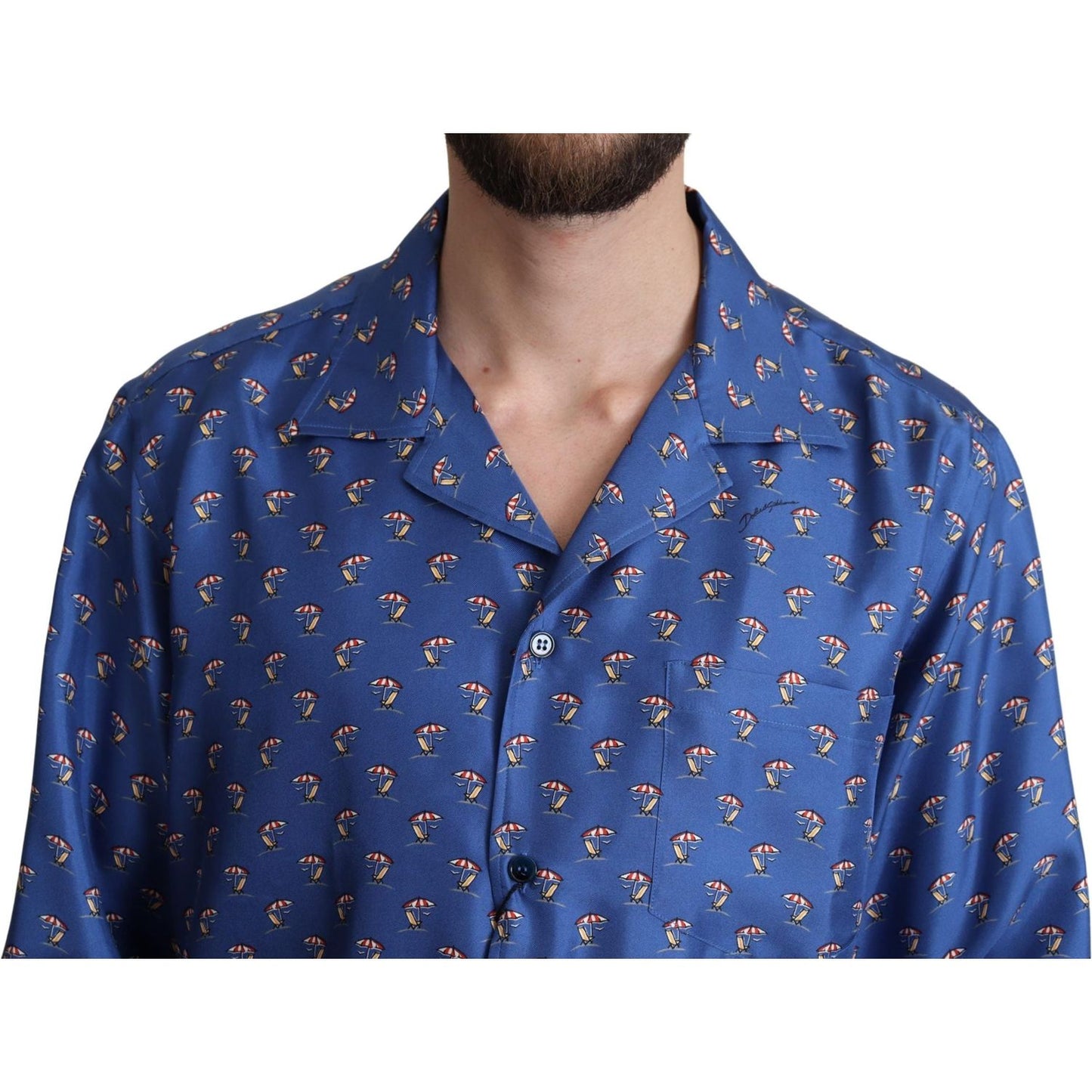 Silk Beach Chair Print Casual Shirt