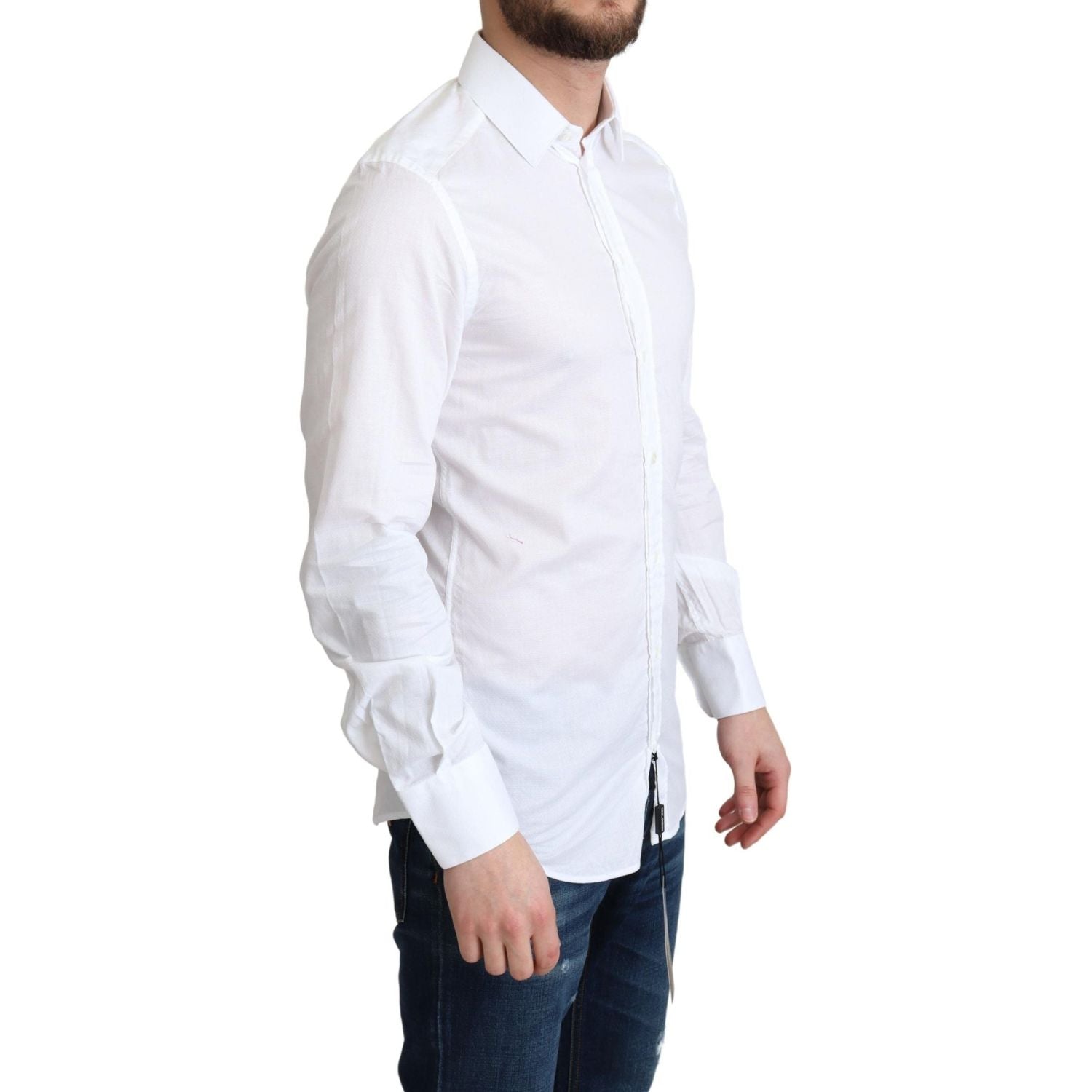 Dolce & Gabbana White Cotton Long Sleeves Formal Shirt