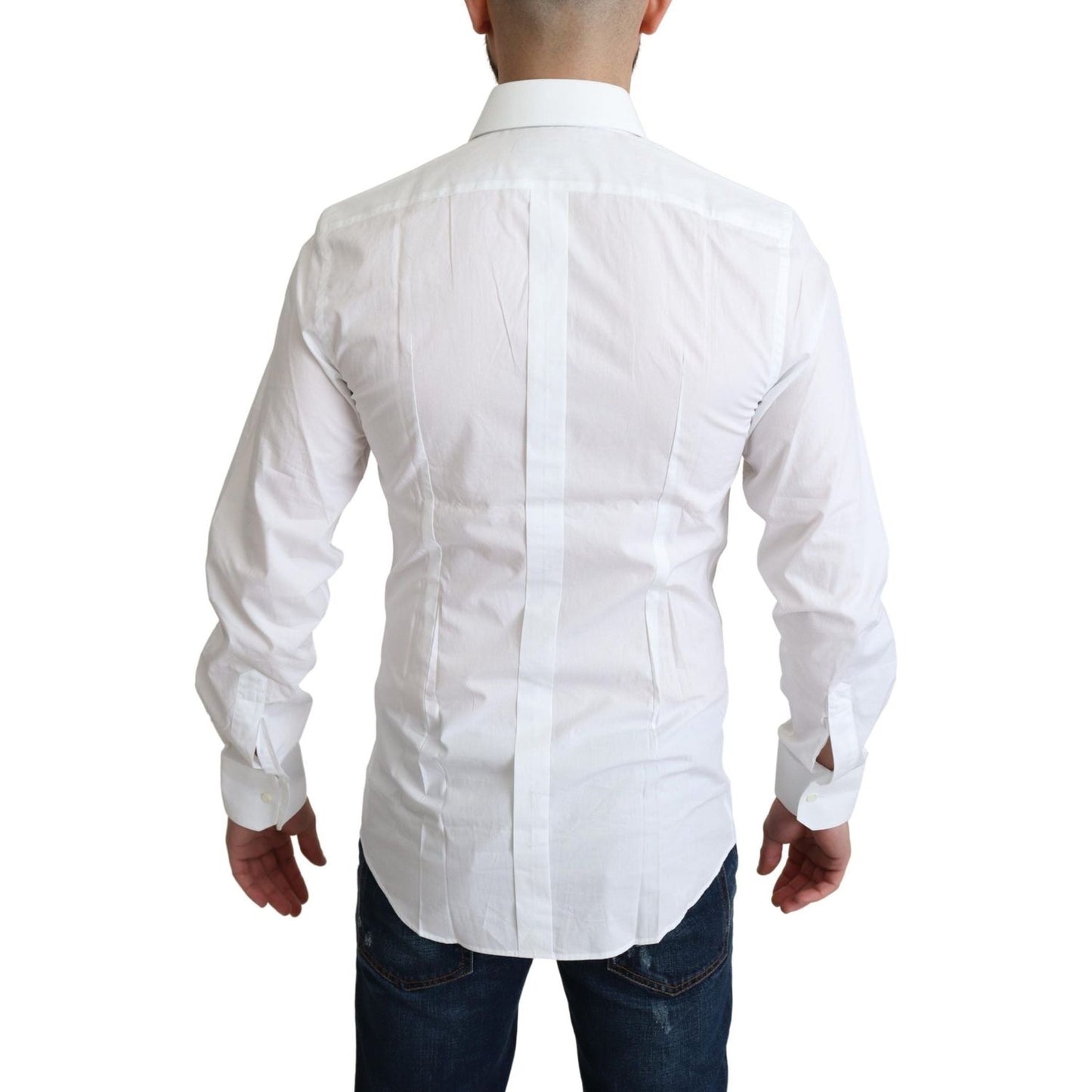 Elegant White Cotton Dress Shirt